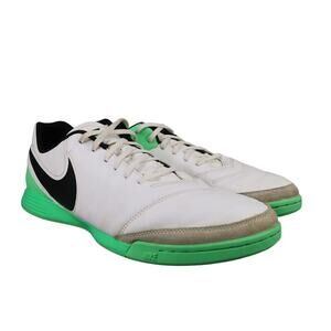 Nike Shoes Mens 13 Soccer Cleats Indoor TiempoX Athletic Leather White Green Low